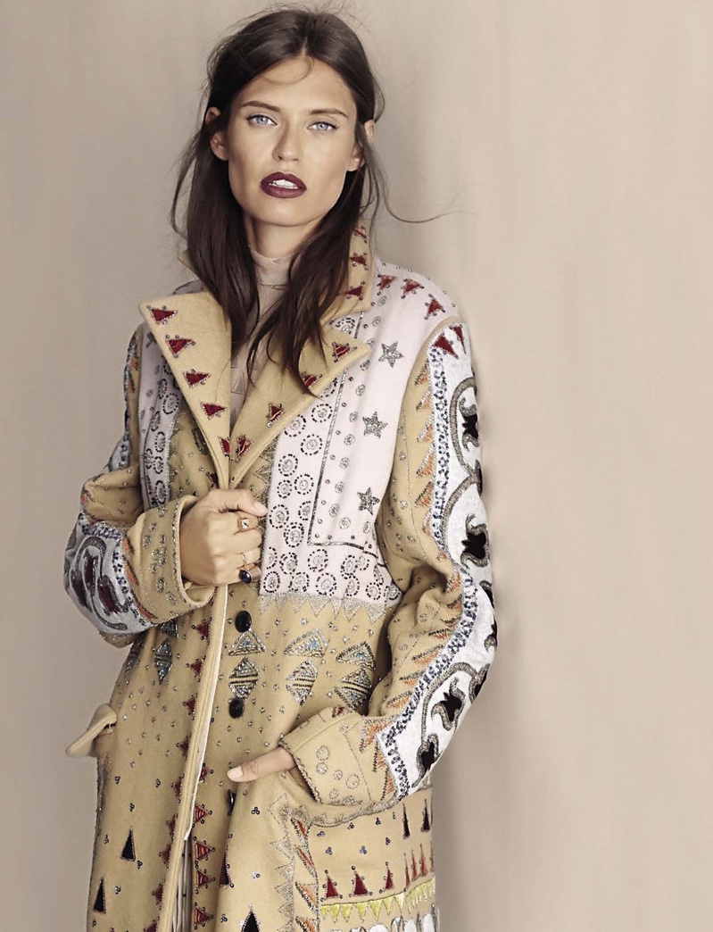 Model Bianca Balti wears Valentino coat