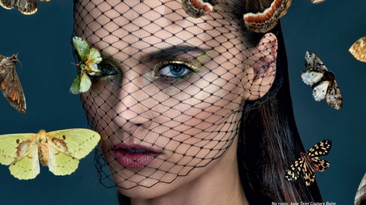 Zuzana Gregorova Tries On Butterfly Beauty for Vogue Portugal