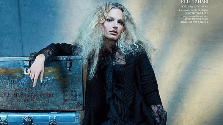 Frederikke Sofie Gets Dark in Grunge Styles for Saks Fifth Avenue