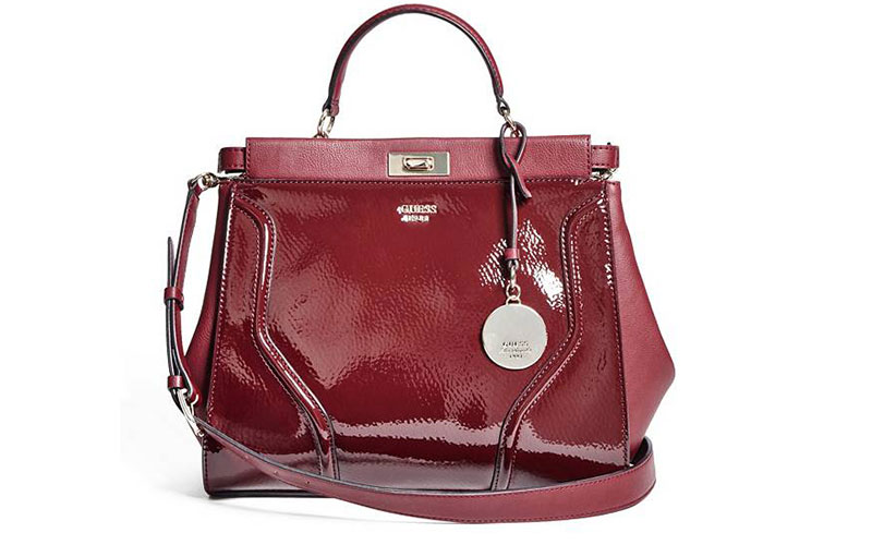 Guess Georgie Patent Satchel Bag