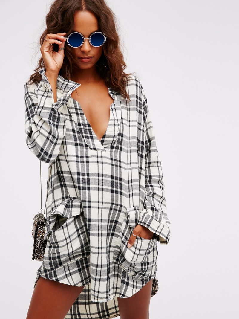 CP Shades x Free People Plaid Checkmate Dress