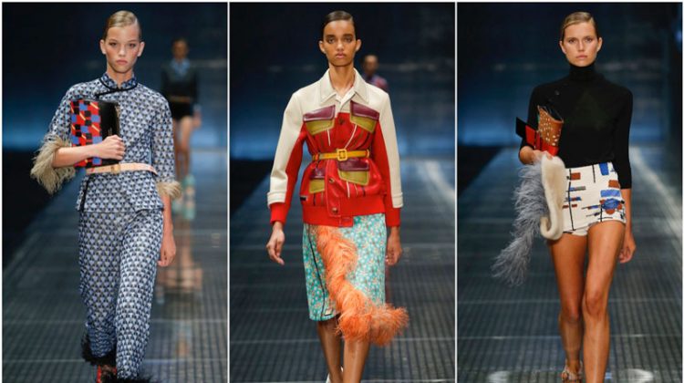 Prada Focuses on Feathers for Spring 2017