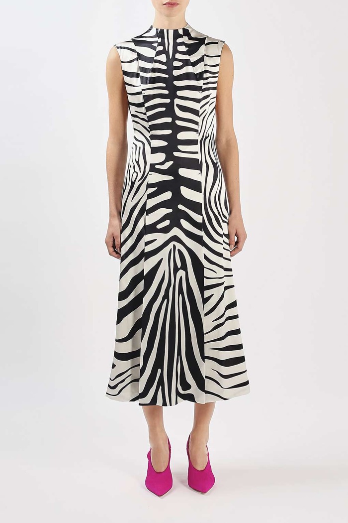 Topshop Unique Zebra Print Irving Midi Dress