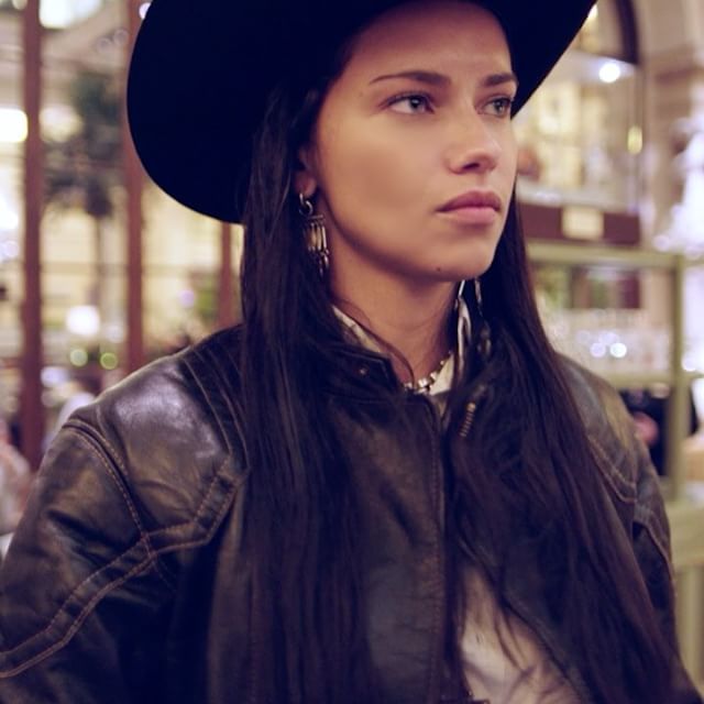 Adriana Lima in Ralph Lauren for Vogue's remake of George Michael's Freedom music video.