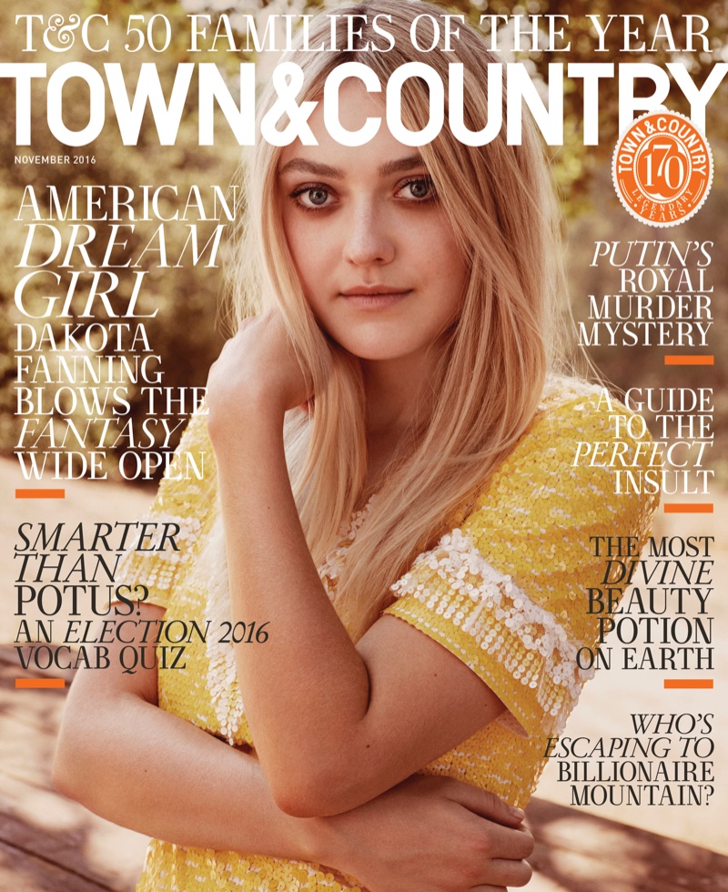 Dakota Fanning on Town & Country November 2016 Cover