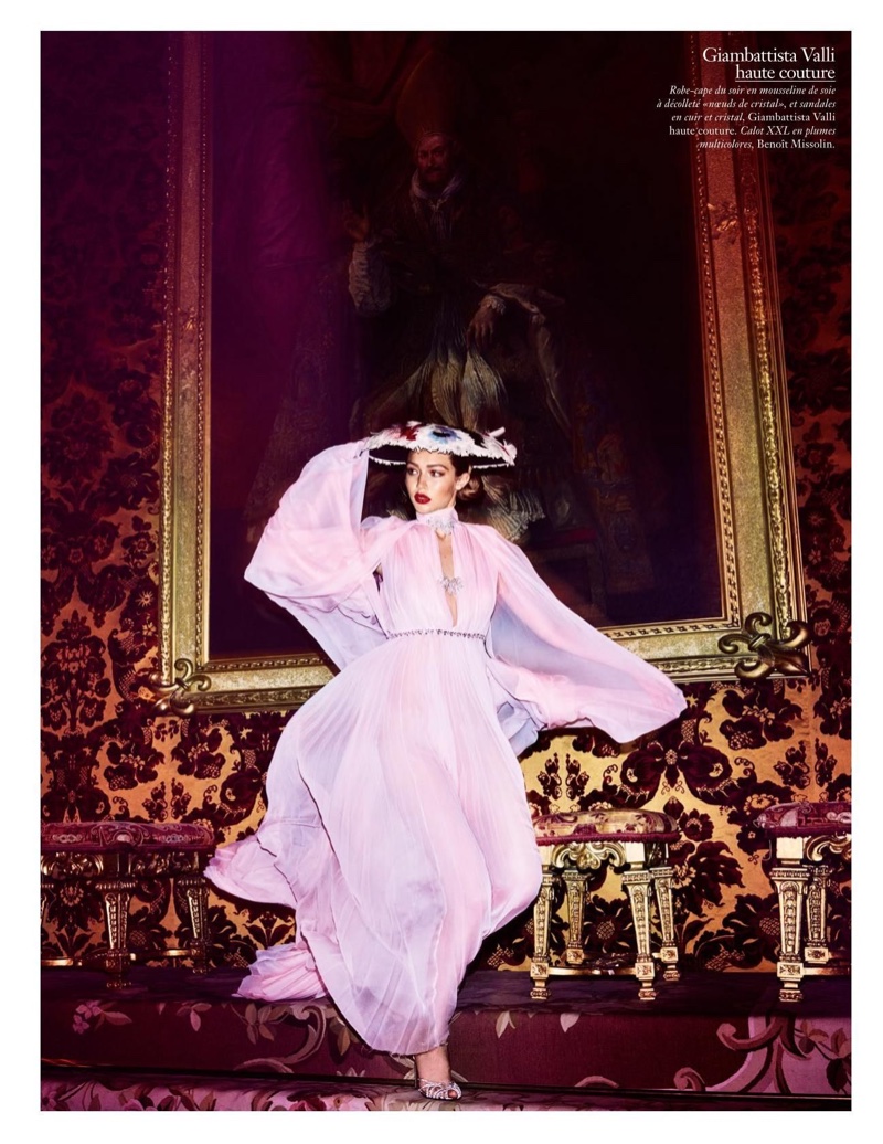 Looking pretty in pink, Gigi Hadid wears Giambattista Valli Haute Couture gown