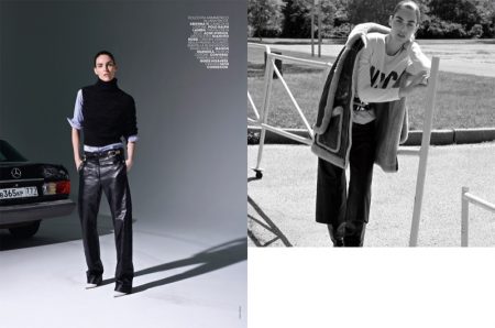 Hilary Rhoda Wears Cool Girl Jackets for Marie Claire Italia