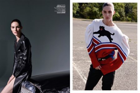 Hilary Rhoda Wears Cool Girl Jackets for Marie Claire Italia