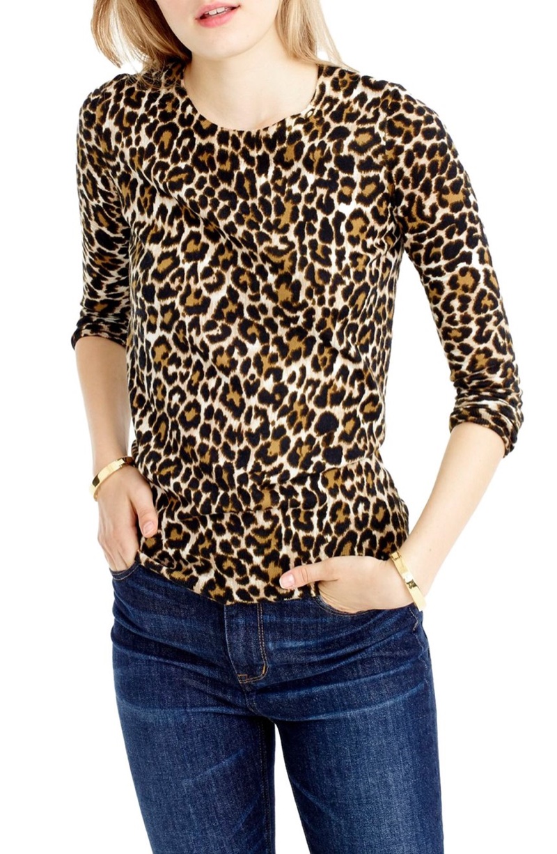 J. Crew Tippi Leopard Print Sweater