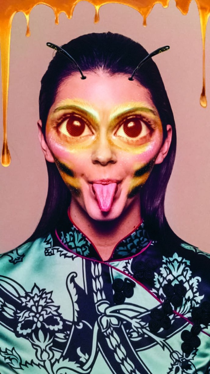 Another playful shot as Kendall Jenner wears honey bee filter