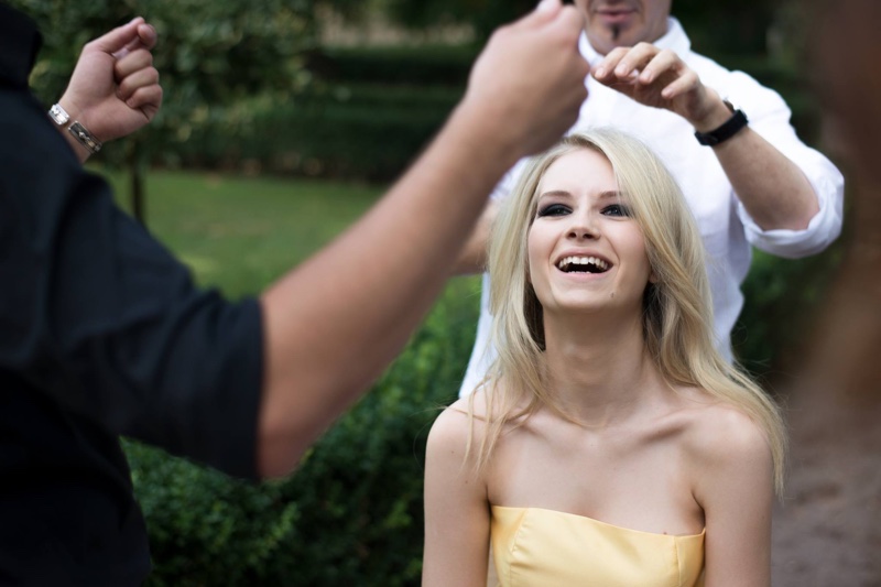 Lottie Moss is all smiles behind the scenes at Bulgari accessories shoot