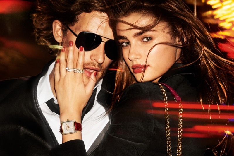 Taylor Hill and Wouter Peelen star in Michael Michael Kors holiday 2016 advertising campaign