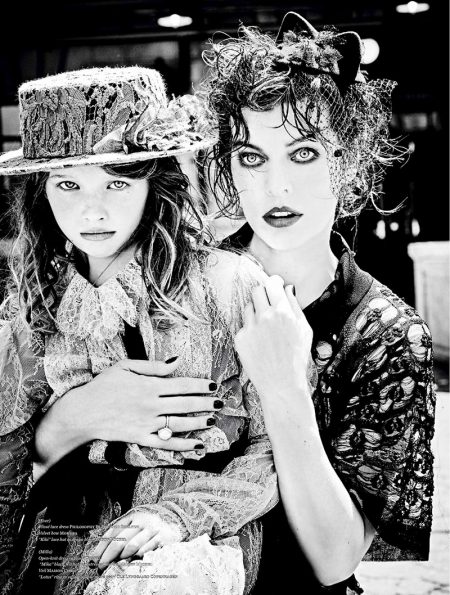 Milla Jovovich Joins Her Daughter for 30's Inspired Vs. Magazine Spread Milla Jovovich Joins Her Daughter for 30's Inspired Vs. Magazine Spread