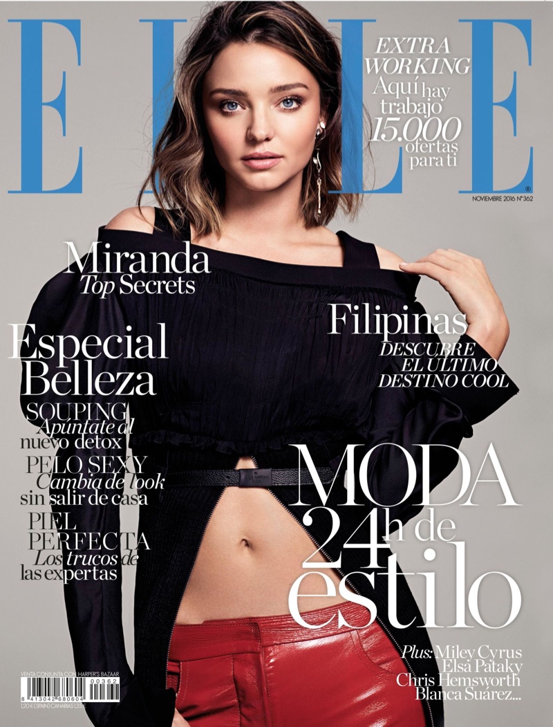 Clad in Louis Vuitton, Miranda Kerr covers ELLE Spain's November 2016 cover