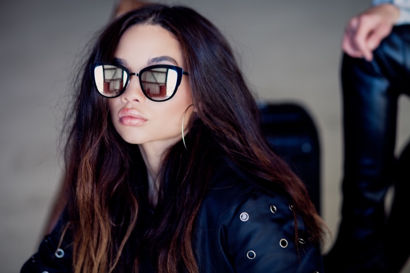Ashley Moore models Quay's Super Girl sunglasses