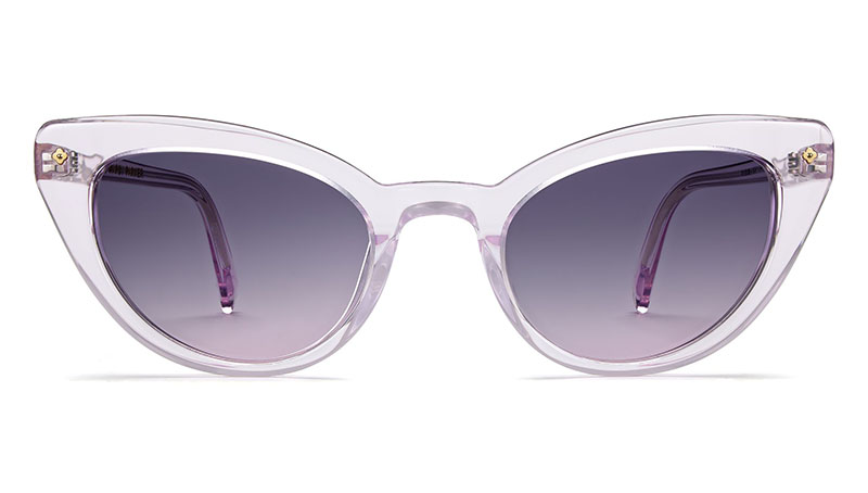 Warby Parker x Leith Clark Evelina Sunglasses in Lavender Crystal with Violet Gradient Lenses $145