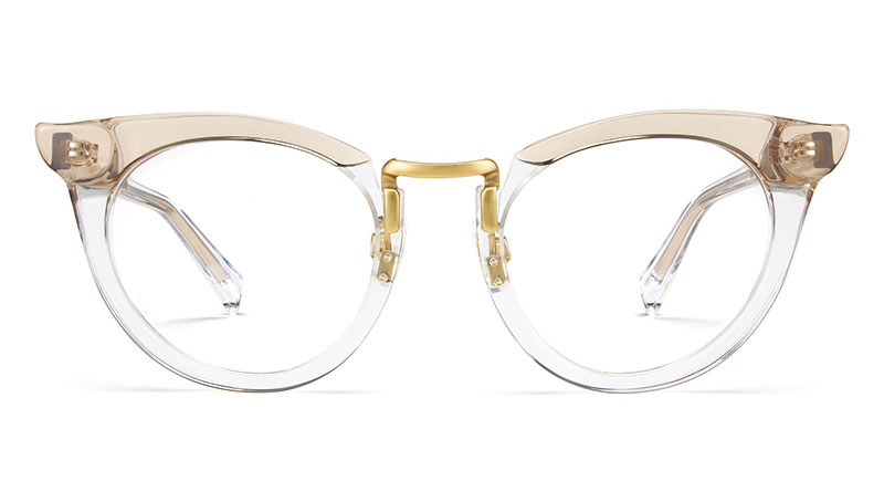 Warby Parker x Leith Clark Zelda Glasses in Crystal Taupe $145