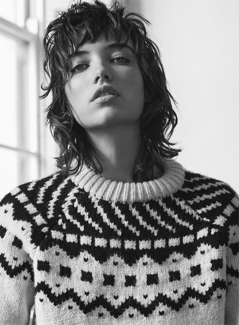 Zara Cropped Jacquard Sweater