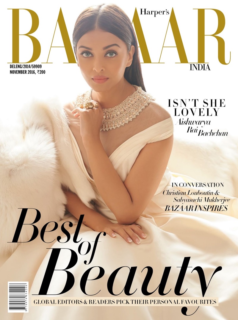 Aishwarya Rai Bachchan on Harper's Bazaar India November 2016 Cover