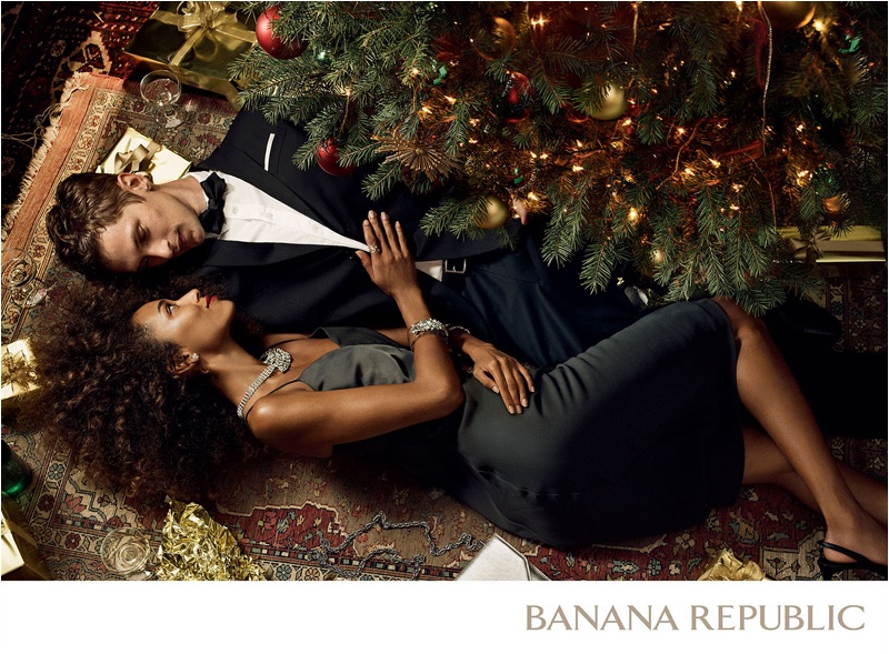 Anais Mali and Mathias Lauridsen star in Banana Republic's holiday 2016 campaign