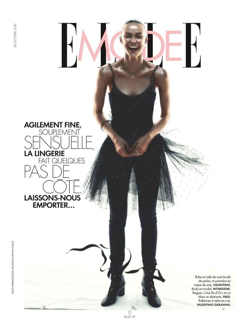 Birgit Kos stars in Elle France's October issue