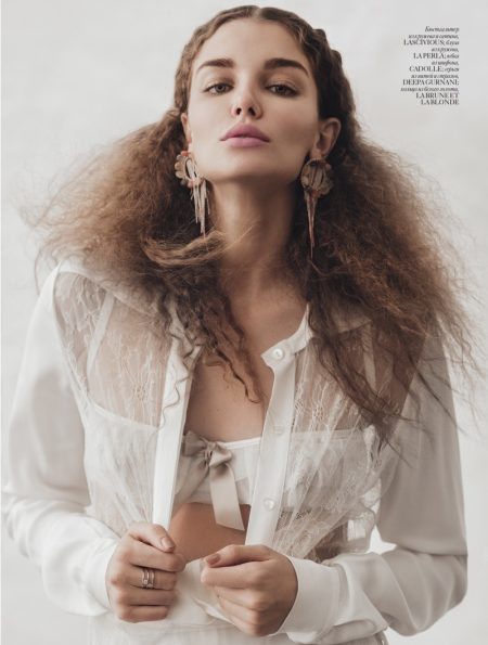 Daria Konovalova Poses in Dreamy Lingerie for Vogue Ukraine
