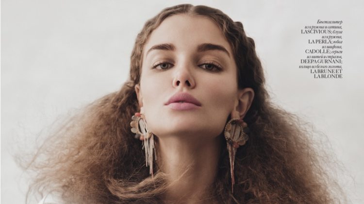 Daria Konovalova Poses in Dreamy Lingerie for Vogue Ukraine