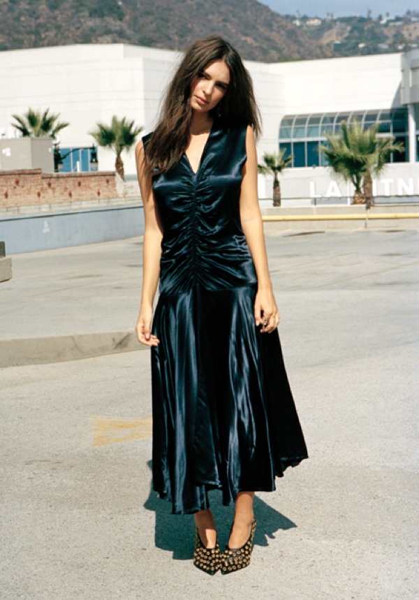 Out in the sun, Emily Ratajkowski models Celine dress and shoes