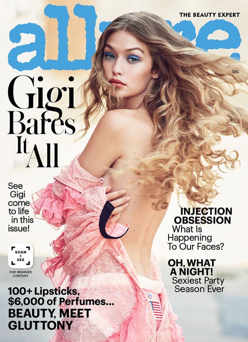 Gigi Hadid on Allure Magazine December 2016 Cover