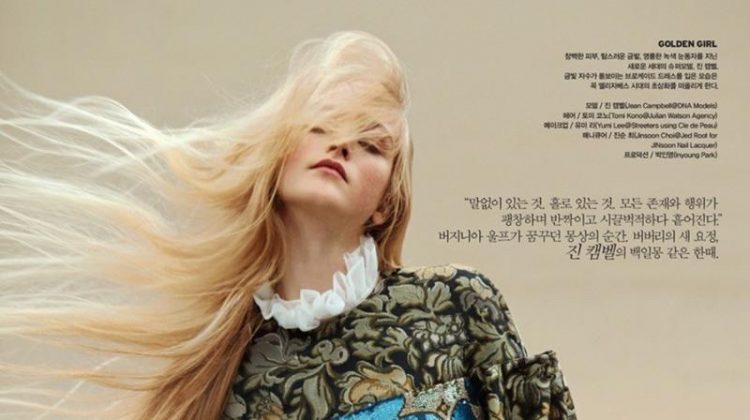 Jean Campbell Poses in Dreamy Burberry Looks for Vogue Korea