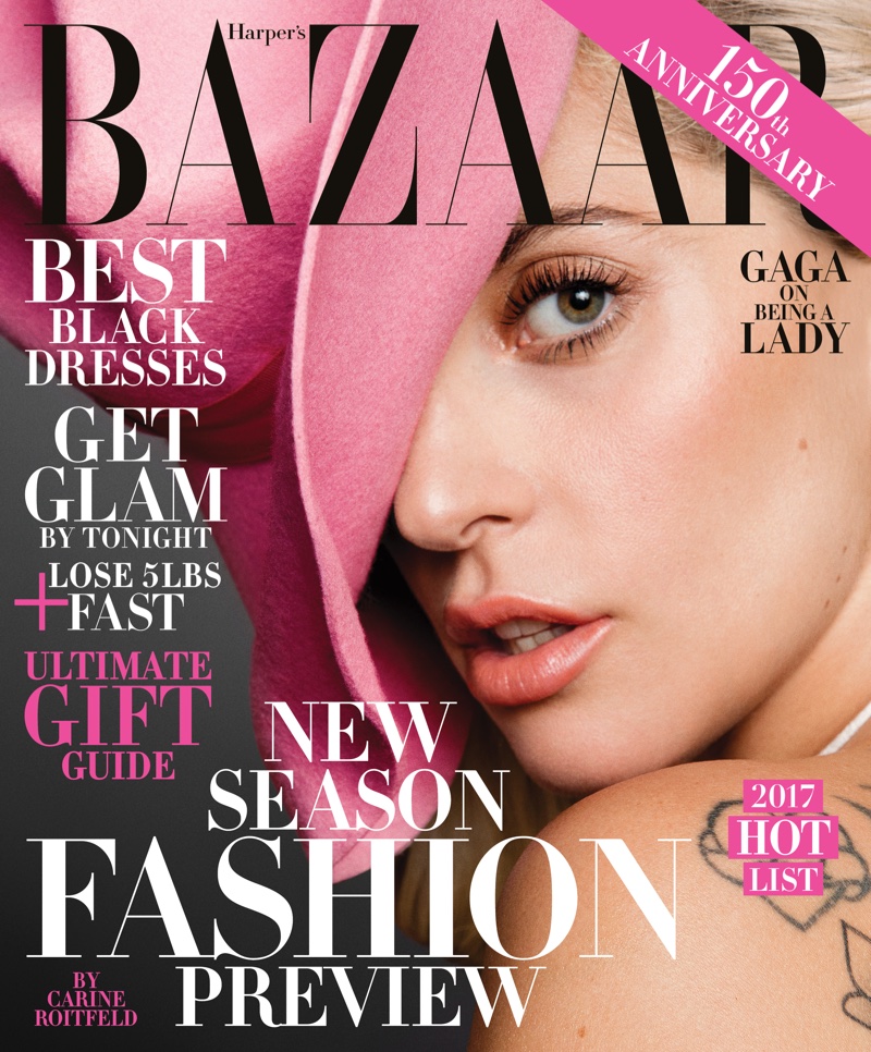 Lady Gaga on Harper's Bazaar December-January 2016.2017 Cover