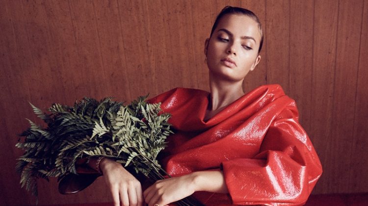Moa Aberg Shows How to Wear Head-to-Toe Red in ELLE Russia
