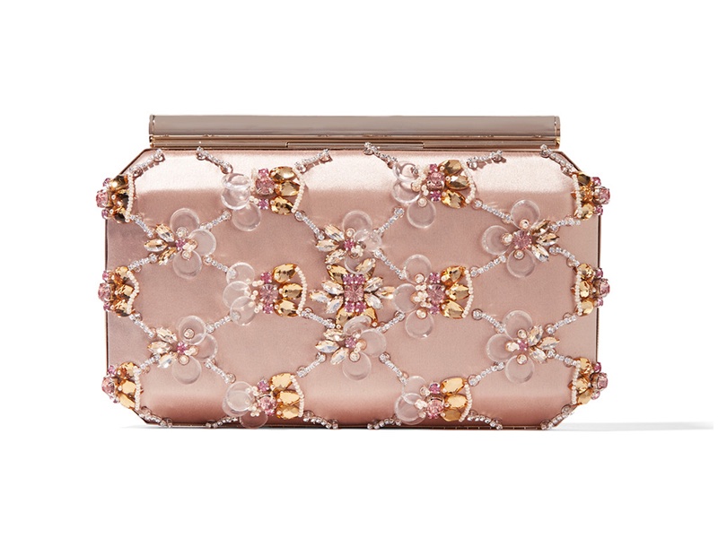 Oscar de la Renta Saya Embellished Satin Clutch Bag $2,100