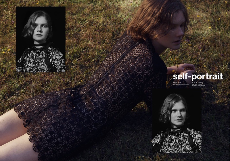 Self-Portrait features black lace in resort 2017 campaign