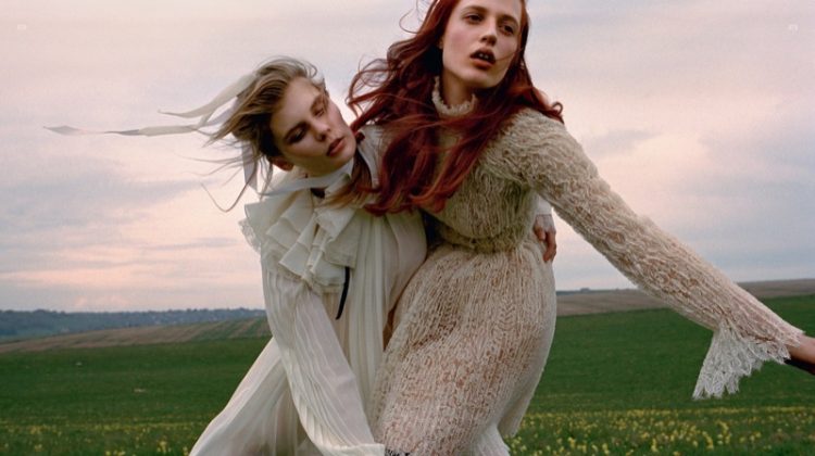 Alexandra Elizabeth & Julia Banas Model Gorgeous Dresses for Vogue China