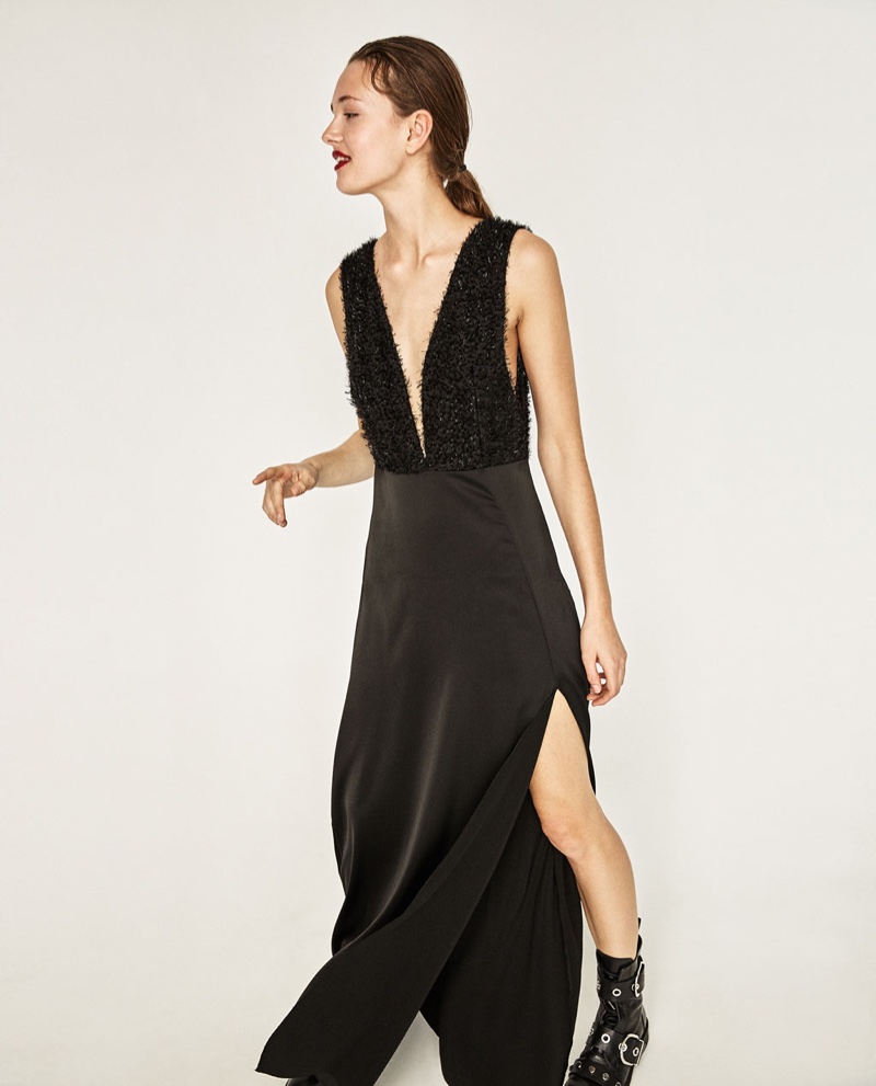 Zara Long Fringed Dress