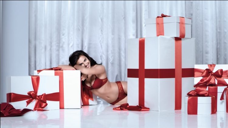 Irina Shayk Has a Sexy Christmas in Intimissimi Lingerie