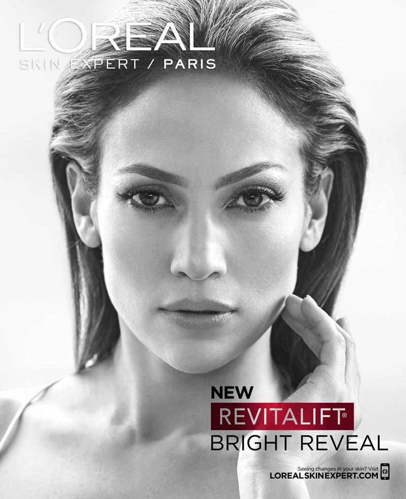 Jennifer Lopez for L’Oreal Revitalift Bright Reveal. Photo: Hunter & Gatti
