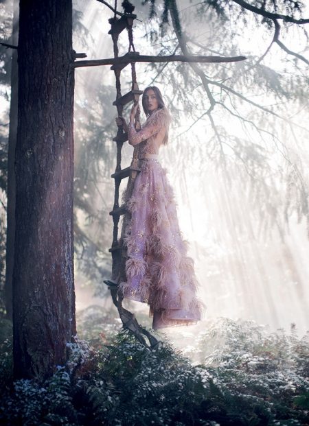 Josephine le Tutour Mesmerizes in Haute Couture Looks for Harper's Bazaar UK