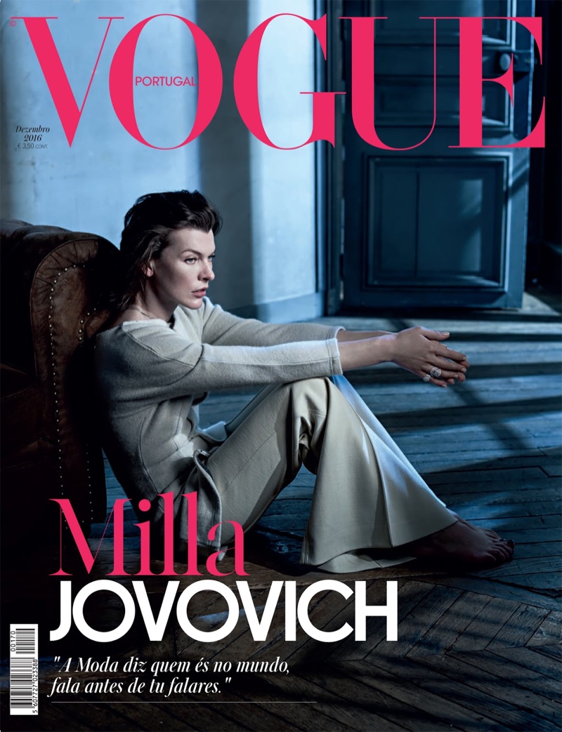 Milla Jovovich on Vogue Portugal December 2016 Cover