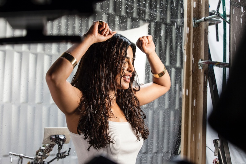 Priyanka Chopra behind-the-scenes at Pantene commercial shoot