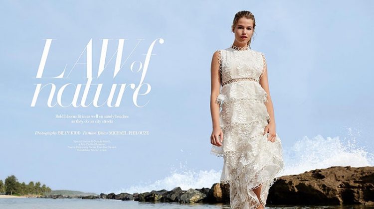 Hailey Clauson Blooms in Floral Looks for Saks Fifth Avenue