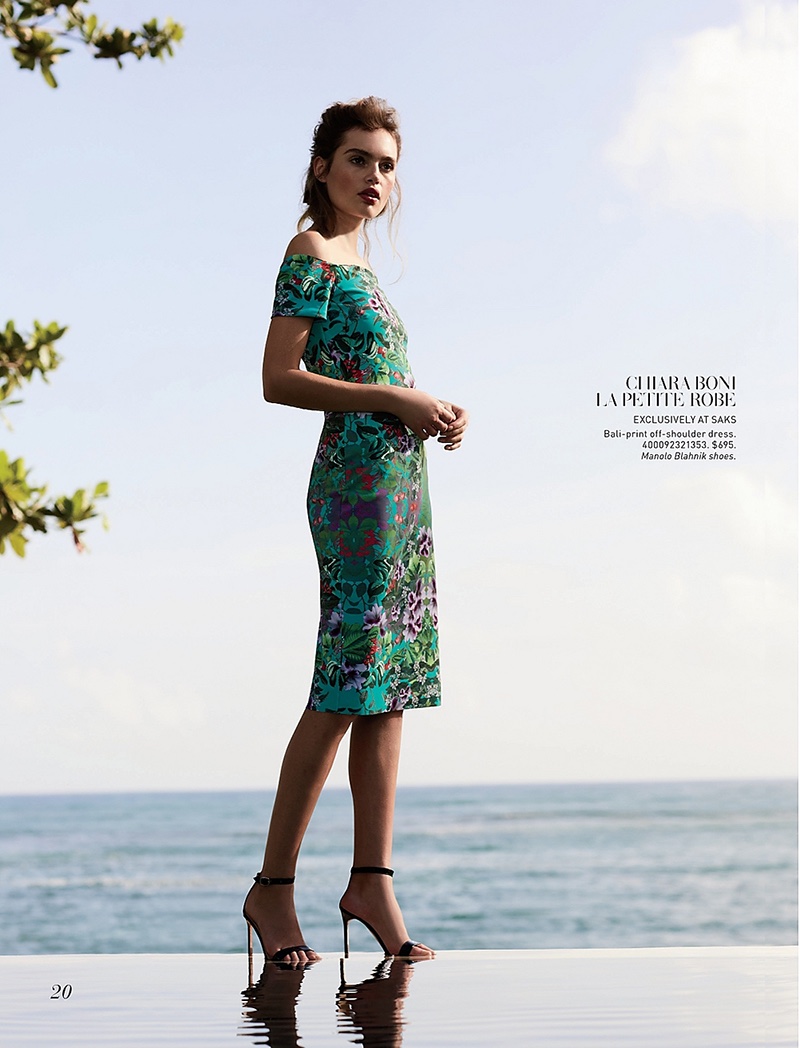 La Petite Robe di Chiara Boni Bali-Print Off-Shoulder Dress