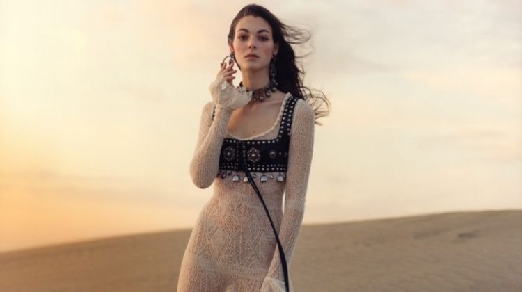 Vittoria Ceretti stars in Alexander McQueen's spring-summer 2017 campaign