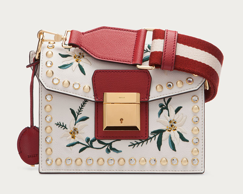 Bally Grimoire Small Embroidered Leather Shoulder Bag