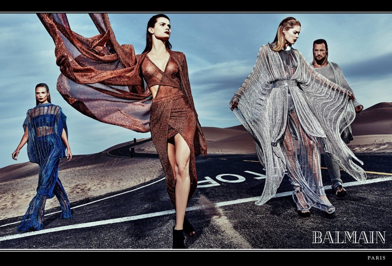 Balmain features flowing shapes in spring 2017 advertising campaign