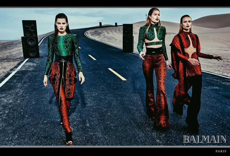 Isabeli Fontana, Doutzen Kroes and Natasha Poly star in Balmain’s spring-summer 2017 campaign