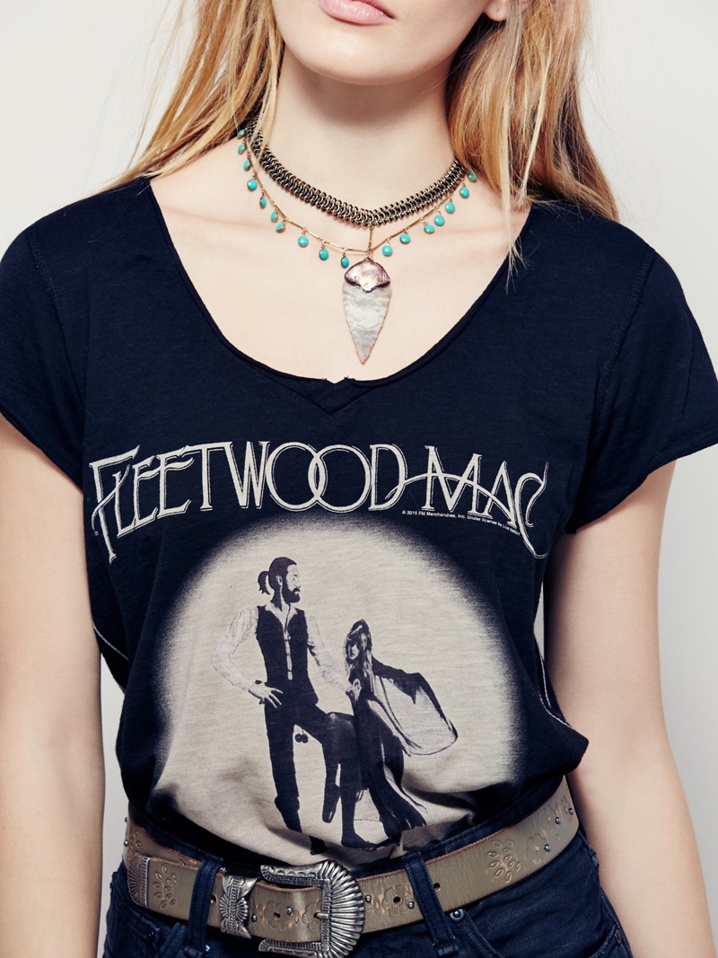 A Fleetwood Mac t-shirt is new but has a vintage look