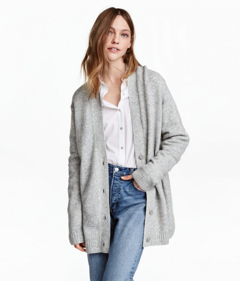Embrace the oversized trend in H&M's new season cardigan. Wear with jeans or a dress.