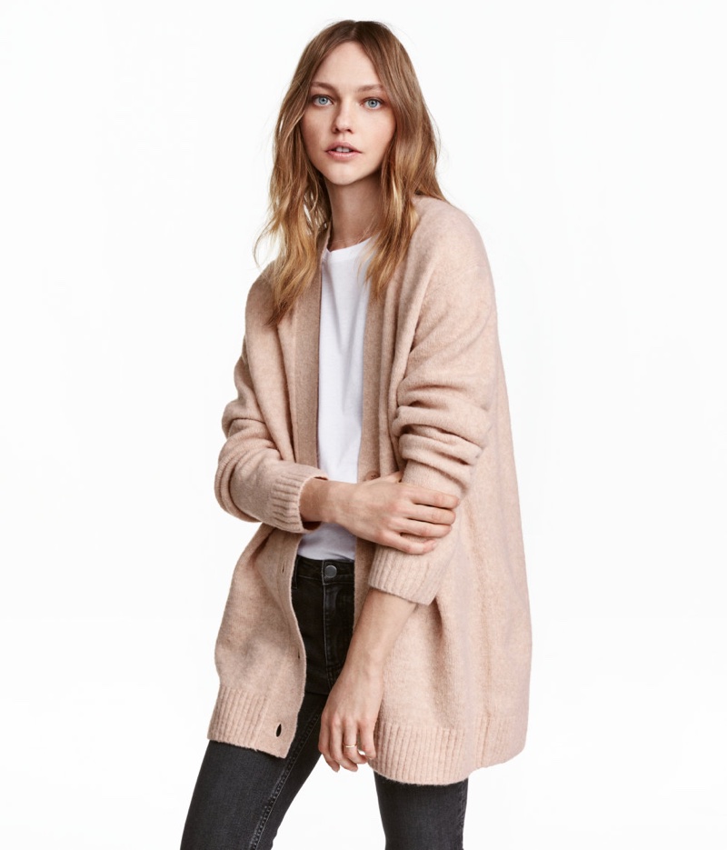 H&M Oversized Cardigan in Pink